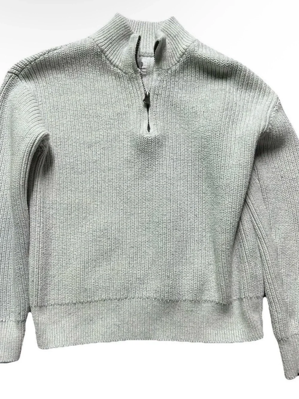 Gap Kids Grey Knit 1/4 Zip Pull Over Sweater Size Medium (8)